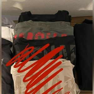 Grey with red and black with grey lettering size large